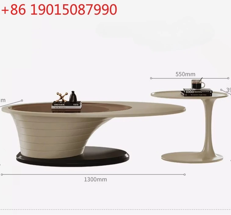 

N Coffee table living room household small apartment modern simple oval tempered glass tea table creativity