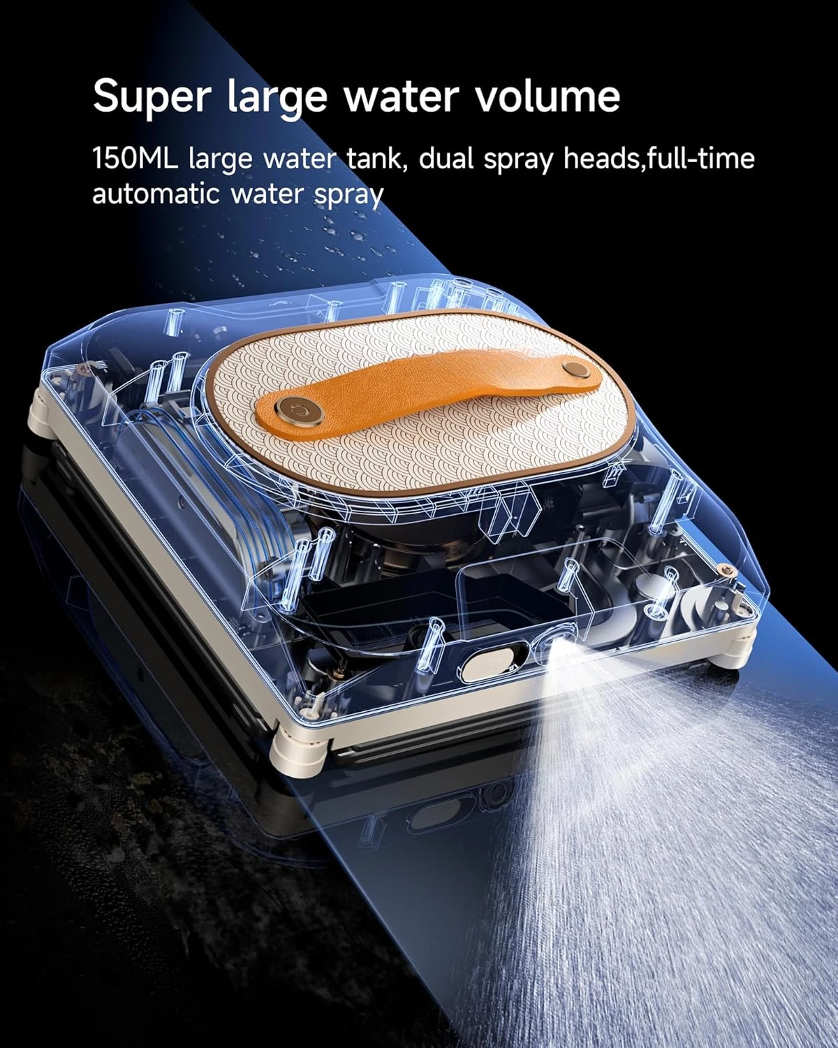 Window Cleaning Robot, Window Cleaner Robot with Dual Water Spray 6000Pa Suction Power Automatic Cleaning with Intelligent