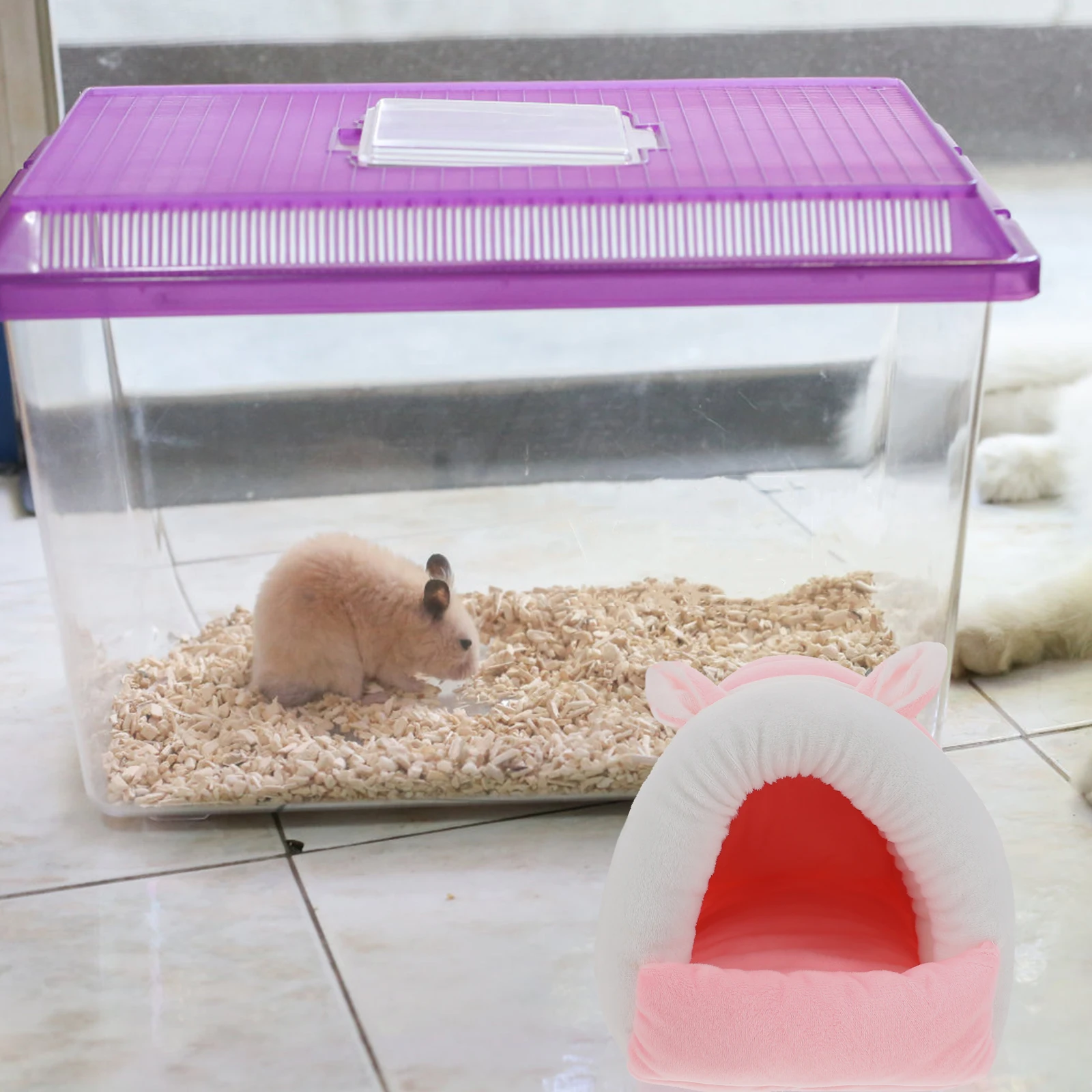 

Hamster Nest Warm Cozy Cave Hideout Guinea Pig House Supplies Cuddle Small Rest Material Soft Floor