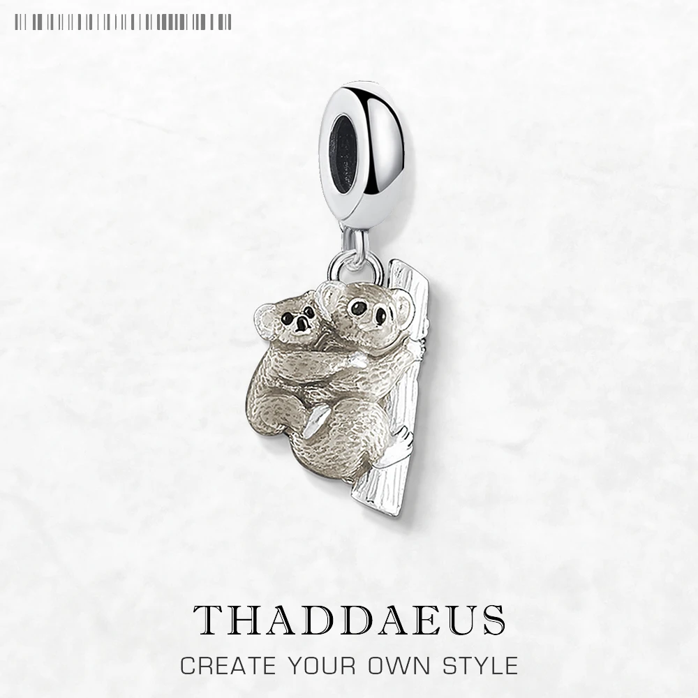 New Koalas Pendant Cute Charm For Men Women Winter 925 Sterling Silver Lovely Gifts