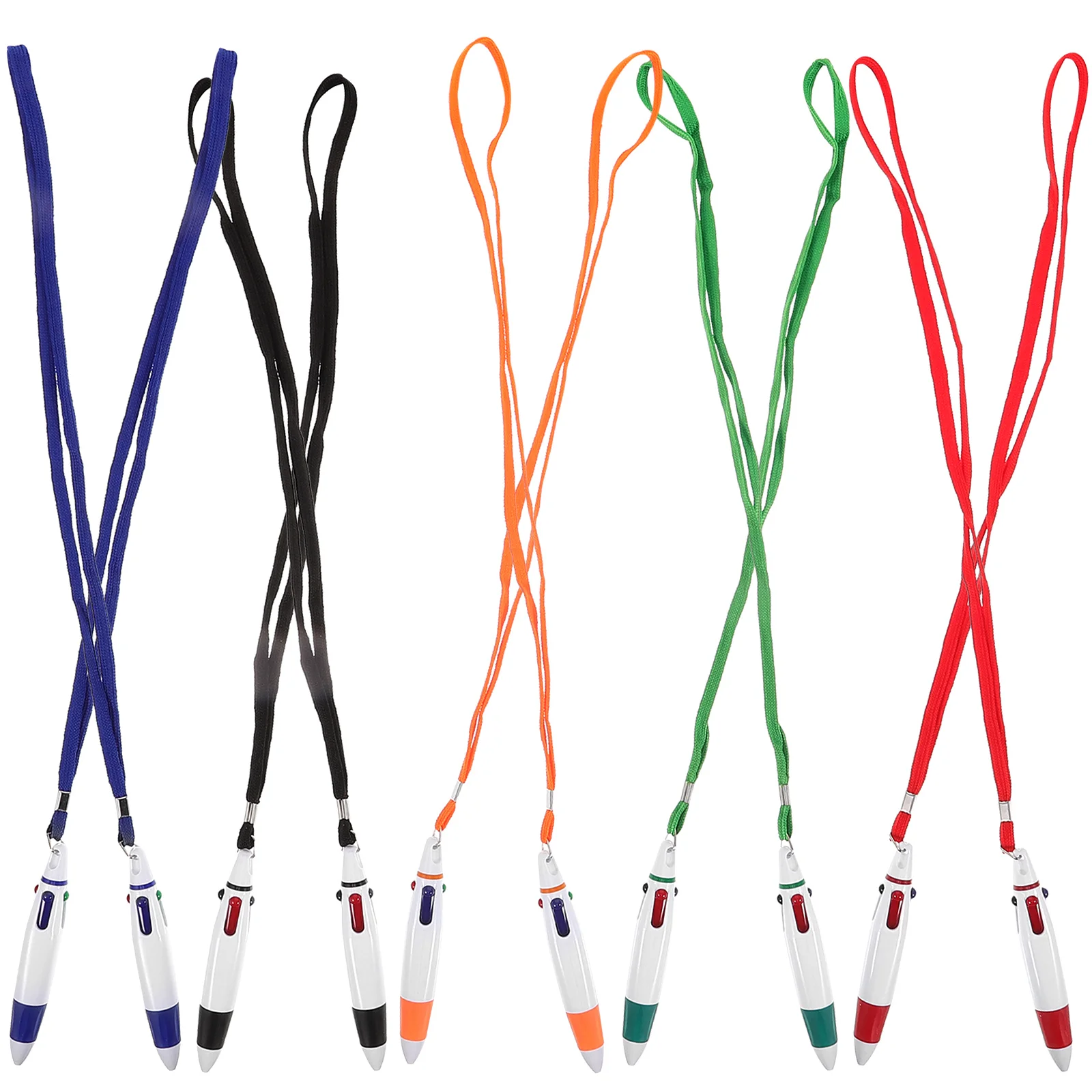 

10 Pcs Pens Ball Point Lanyard Multi-color School Supplies Nurse Gift Multicolor Colorful Retractable