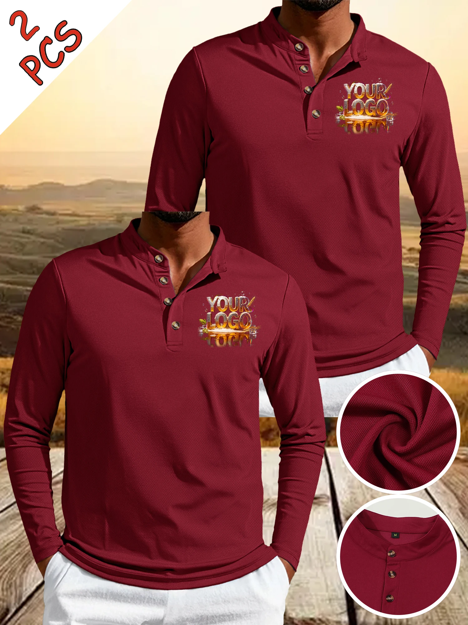 Customized autumn home polo shirt with comfortable, breathable and slightly elastic fabric, can be gifted to family and friends