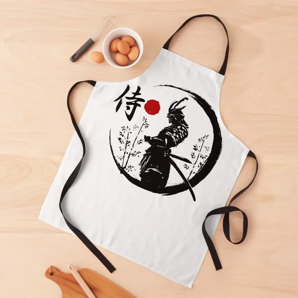 Samurai Warrior Apron Kitchen Utensils Chef Uniform For Men professional hairdressing Apron