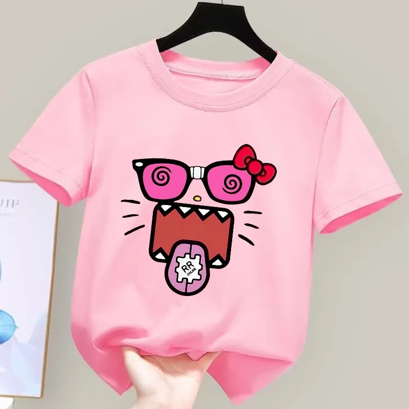 

Domo Kun Summer Clothes Unisex T-shirts Cute Cartoon Character Print Tee Comfortable and Breathable Short Sleeves Party Gifts