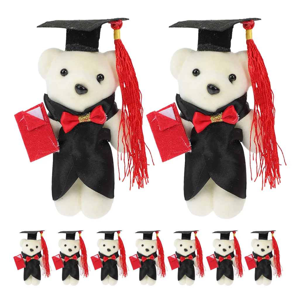 9 Pcs Toy Graduation Season Dr Bear Adorable Material Plush Delicate Stuffed