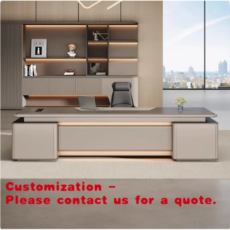 

Customize.Fancy Wooden Commerical Furniture Office Table L Shaped Modern Large Computer Desk with Drawer Storage