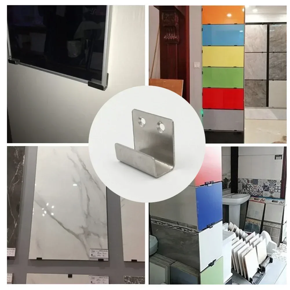 Rust Proof U Shape Corner Brackets Silver Stainless Steel Functional Hanging Hook Good For Tiles Or Mirrors Support