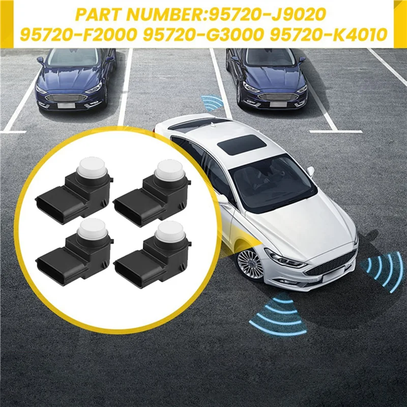 

ABHY-4PCS Radar PDC Parking Sensor 95720-F2000 95720-G3000 For Hyundai Elantra Kona Ioniq I30 Kia Niro 2016-2021 95720-K4010