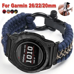 New Sport Braided Strap for Garmin Tactix 7Pro Fenix 7 6X 6 Pro 5X 5 Plus Nylon Bracelet for Garmin Watch Band 26mm 22mm 20mm