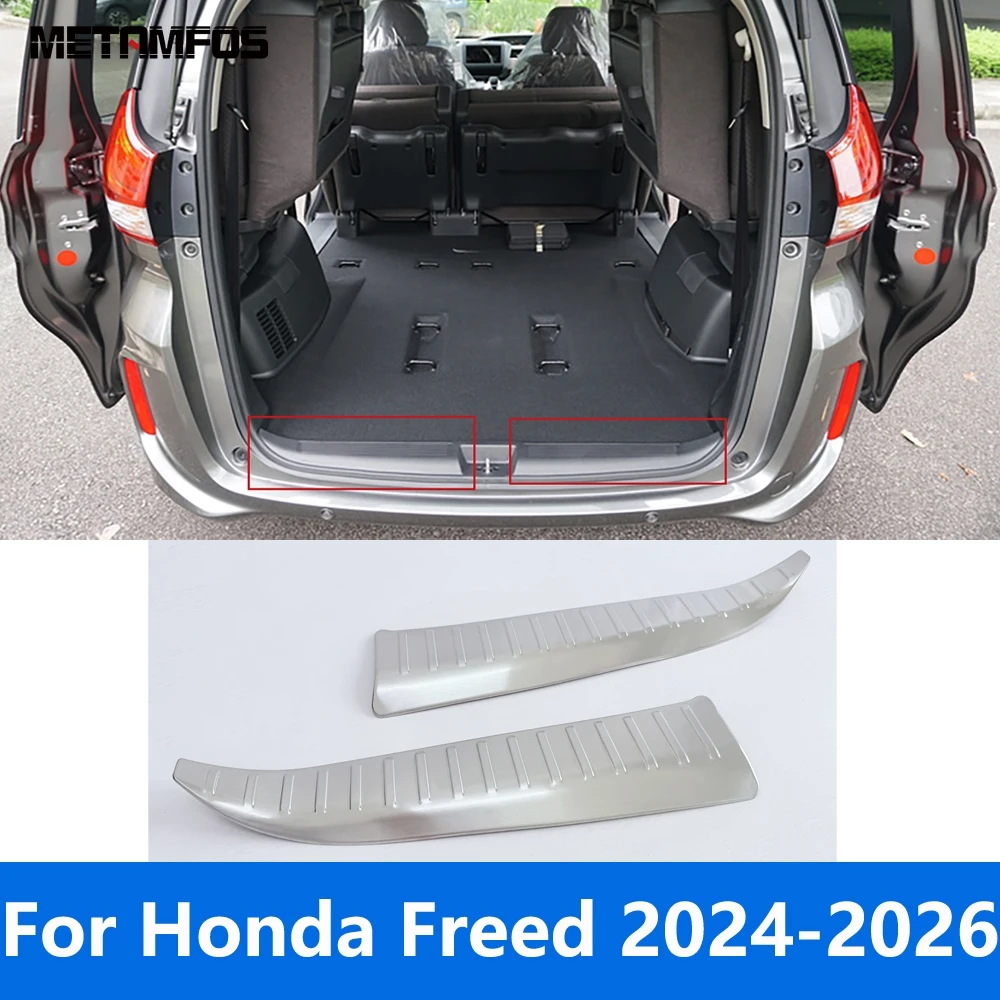 For Honda Freed 2024 2025 2026 Interior Rear Trunk Bumper Foot Plate Tailgate Door Sill Plate Scuff Guard Plate Accessories