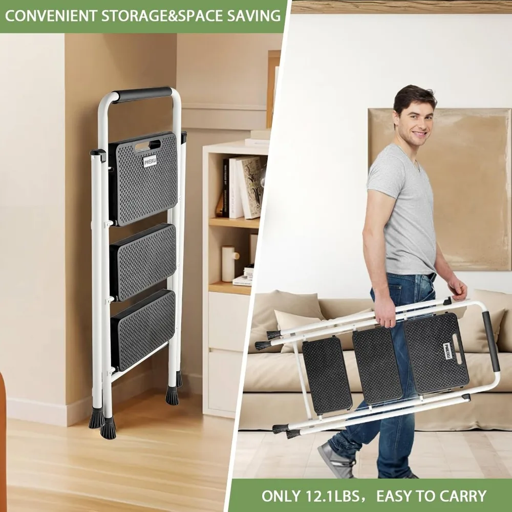 Langlebige 500-Pfund-Klappleiter für Erwachsene und Kinder mit breiten, rutschfesten Stufen