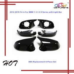 For BMW 1 2 3 4 X Series F20 F21 F22 F23 F30 F35 F34 F32 F33 F36 E84 I3 F87 M2 ABS/Carbon Mirror Cover With Light Bar 2012-2019