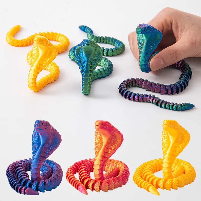 3D Printed Snakes 3D Printed Animals Desk Accessorie Nordic Room Decoration Office Desktop Ornament Funny Gifts for Kids