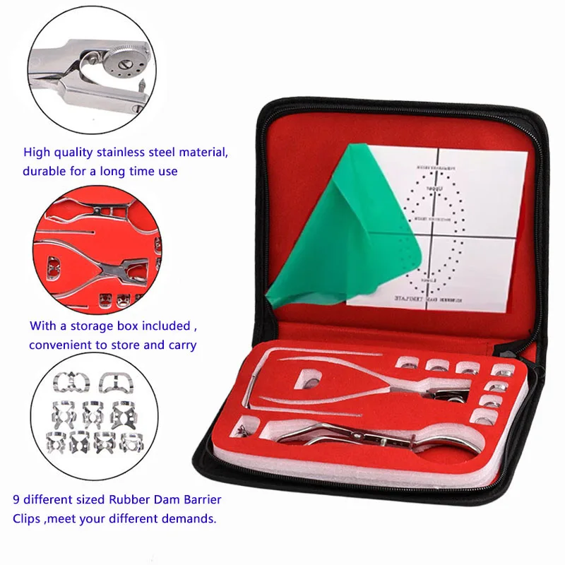 

1Set Dental Dam Perforator Rubber Hole Puncher Set For Dentist Perforator Rubber Orthodontic Dental Tools Dam Clip