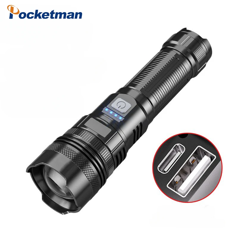 

LED Glare Flashlight High Lumens Rechargeable Super Bright P70.2 P50 Powerful Handheld Flashlight Torch Zoomable Lantern