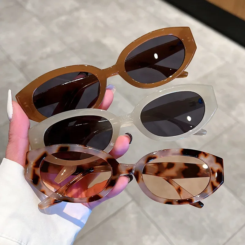 New Trend Sunglasses Women Men Oval Rice Nail Design Retro Casual Fashion Travel Sun Glasses For Female UV400