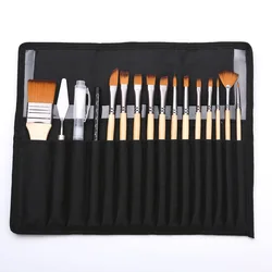 18Pcs/Set Multi-Purpose Nylon Fur Watercolor Brushes Acrylic Brushes Canvas Painting Bags Painting Materials