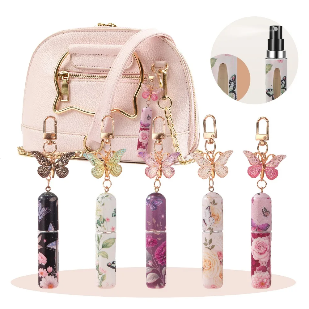 conjunto-de-5-frascos-de-perfume-recarregaveis-de-5ml-tamanho-viagem-portatil-com-chaveiro-de-borboleta-atomizador-de-perfume-fofo-presente-para-mulheres-e-meninas