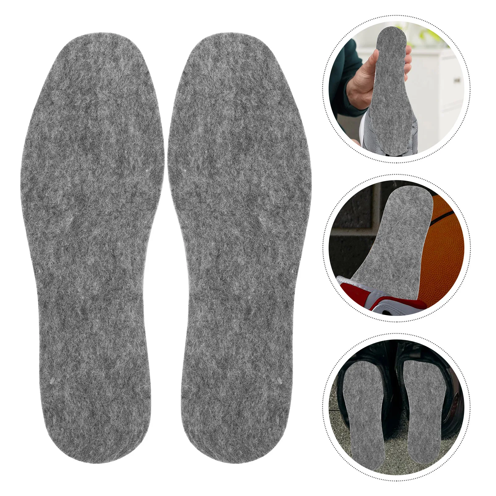 

1pcs Warm Wool Insoles For Boots Soft Breathable Cuttable Shoe Inserts Winter Foot Warmers Boot Inserts Men Women Thermal