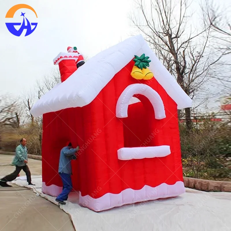 

Большой надувной рождественский дом на заказ, подходящий для уличных украшений для рождественской вечеринки, фестиваля даже
