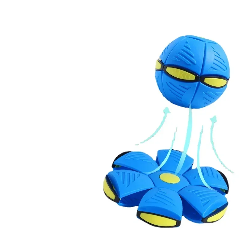 Kids Outdoor Fun Toys for Boys Girls Flying Saucer Ball Magic Deformation UFO with NO Led Light Flying Toys Decompression Gift