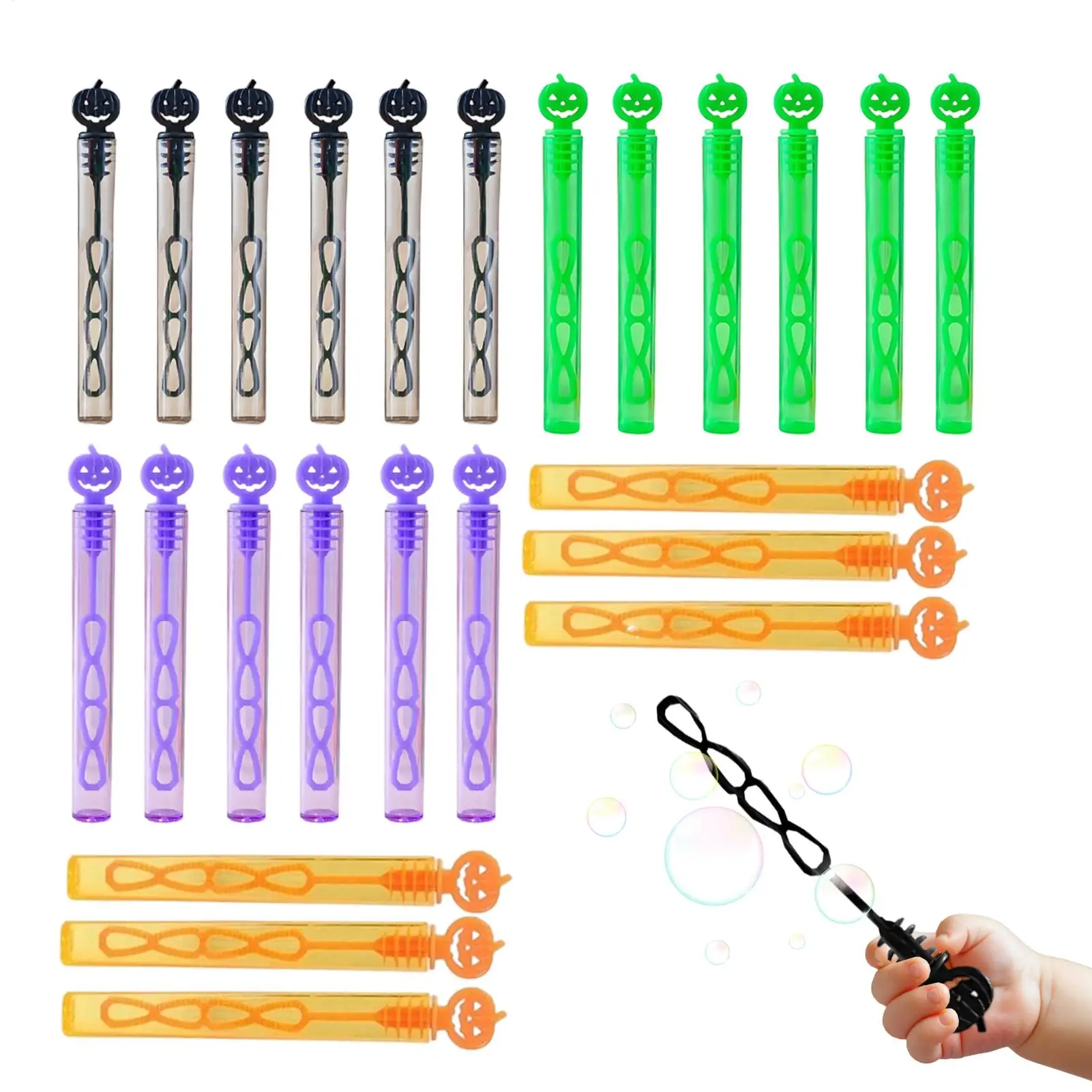 24 Uds. Botella de jabón con varita de burbuja de fantasma de calabaza, tubo vacío, regalos para niños, suministros de decoración para fiesta de Halloween de terror