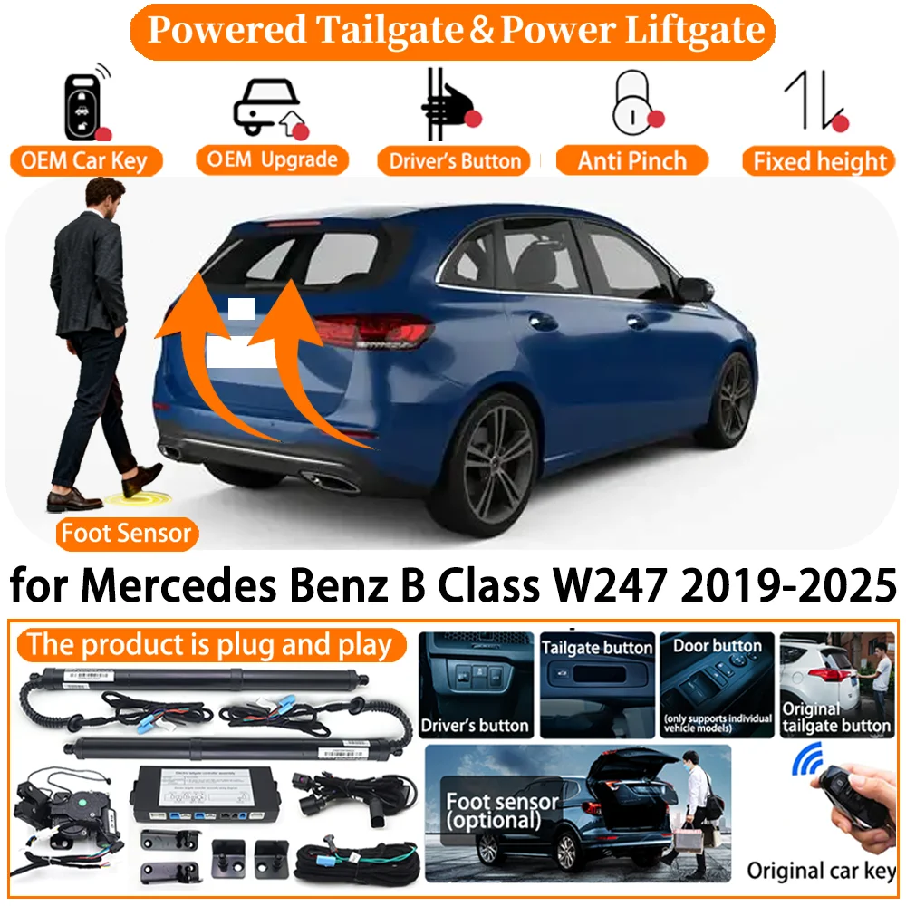 Car Powered Tailgate System for Mercedes Benz B Class W247 2019-2025 Automatic Electric Power Tailgate Tail Gate Lift Strut Kit