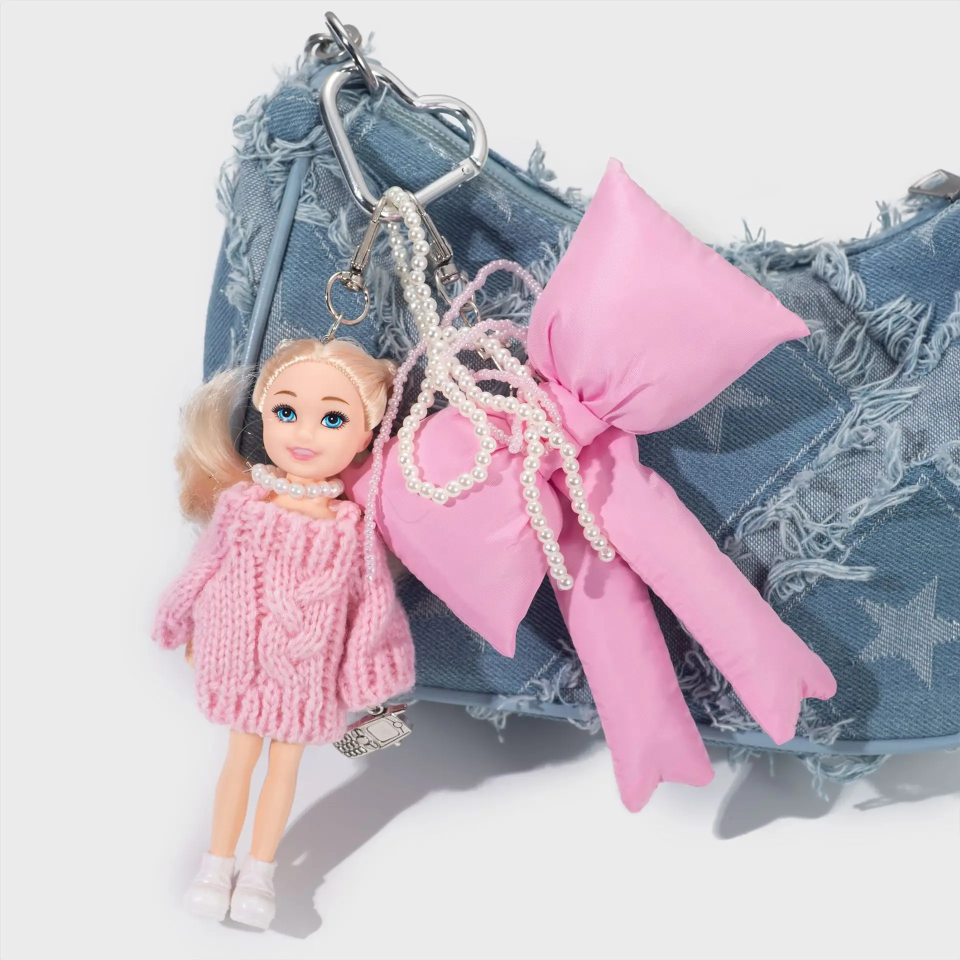 

Маленький аромат, милый свитер, кукла-баби, брелок принцессы, модный брелок с бантом из бисера, украшение для рюкзака, кулон, подарки на день рождения для девочек