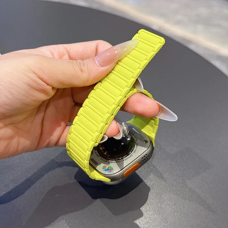 حزام حلقة مغناطيسي لساعة أبل 49 مللي متر S10 46 مللي متر 42 مللي متر 40 مللي متر 41 مللي متر 44 مللي متر 45 مللي متر حزام سيليكون لسلسلة lWatch Ultra 2 9 8 7 6 5 43