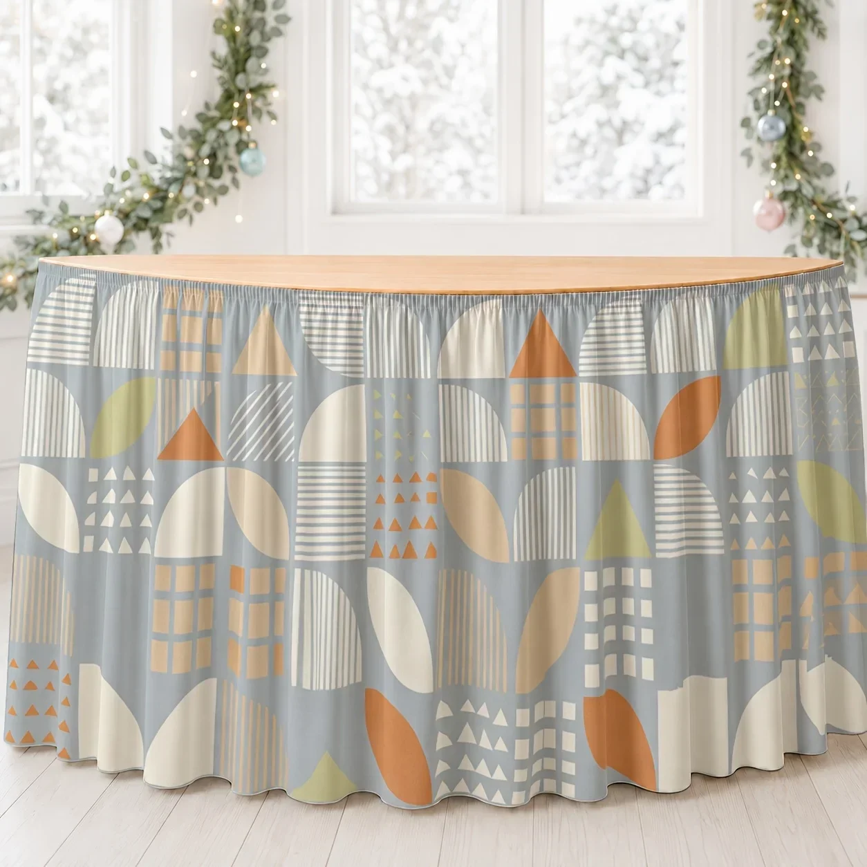 Geometric abstract patterns, with soft pastel color tones, are highly suitable for modern styles.