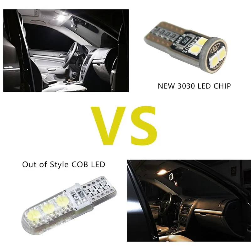 2/6/10/20/30/40/50Pcs T10 W5W 6SMD 3030 Super Bright LED Canbus No Error Car Interior Reading Dome Lights Auto Parking Lamp Wedg