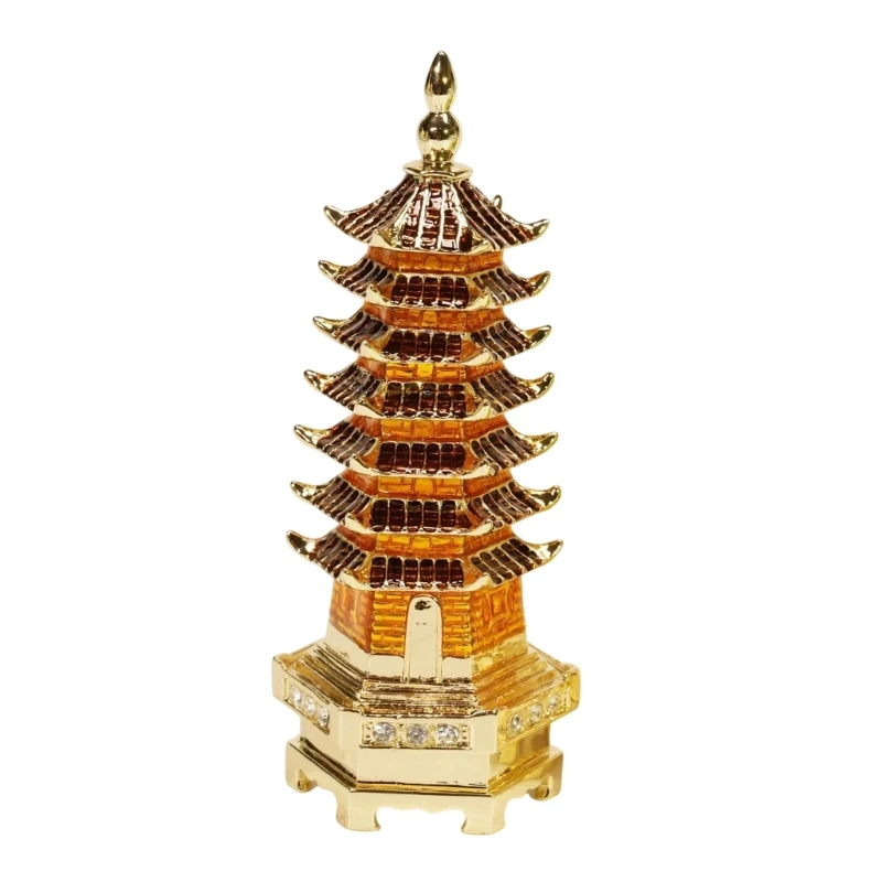 Traditional Chinese Enamel Crafted Five Story Stupa Decorative Box Perfect For Jewelry Storage And Display A2BB