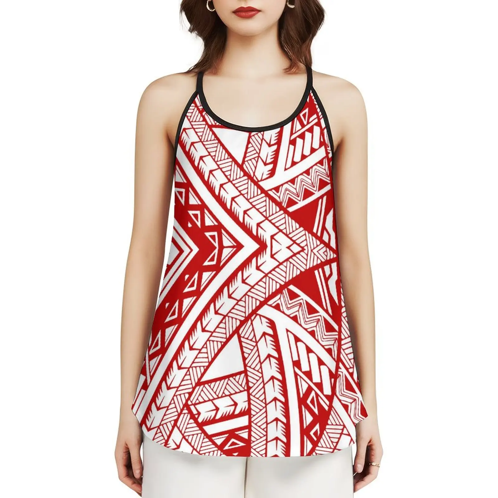 Samoa Design Women Summer Comfort Top Vest  Is Not Easy To Shrink Fabric Beautiful Custom Summer New Vest Design