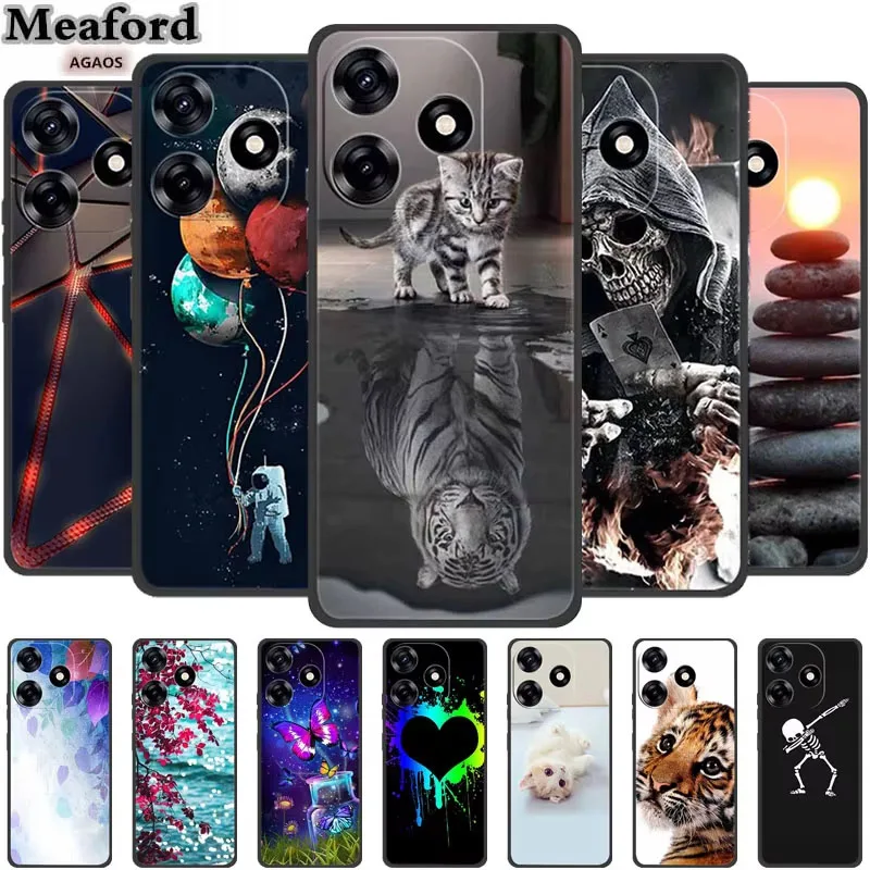 For Infinix Hot 30 Case Flowers Shockproof Soft Silicone Phone Back Cover for Infinix Hot 30i NFC Original Protector Tiger Para