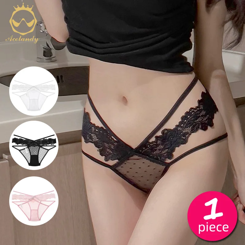 

Women Sexy Lingerie G String Lace Panties Underwear Femal Low-waist Ultrathin Transparent Temptation Hollow-out ntimates