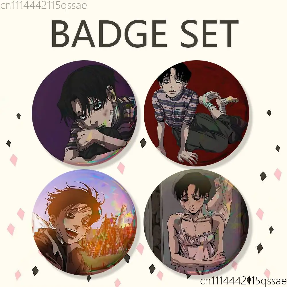 For Killing Stalking Yoonbum 25mm 75mm 44mm 58mm 32m Brooches Badges Pins for Accessories
