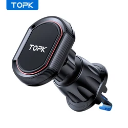 TOPK Magnetic Phone Car Mount Phone Holder for Cars Air Vent Upgrade Hook Clip Car Phone Holder with Strongest Magnet for Phones