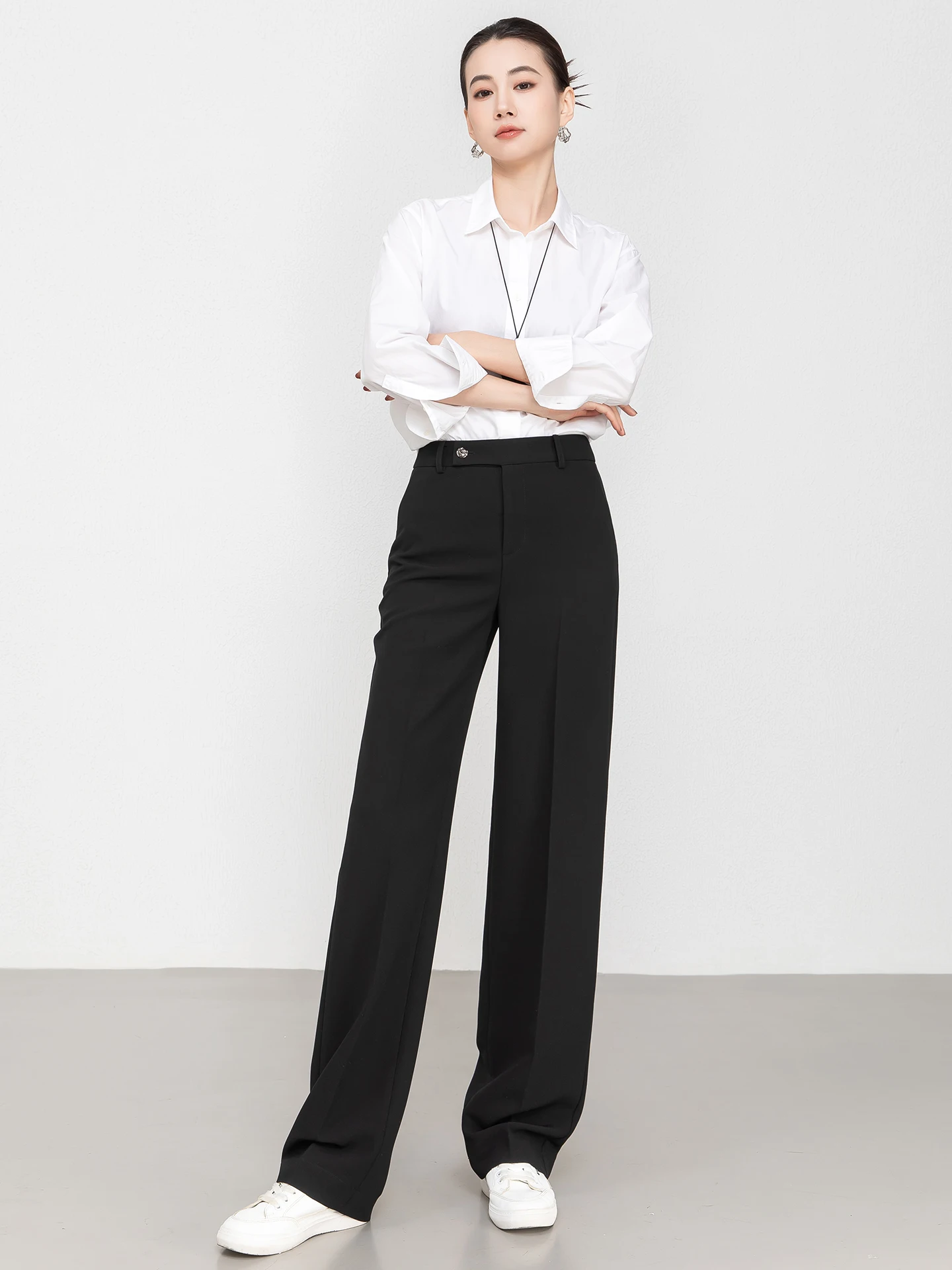

Manyeela Anti-Wrinkle Iron-Free Slim Straight Pants Women's Suit Pants Spring New Arrival Drapey Commute Long Trousers