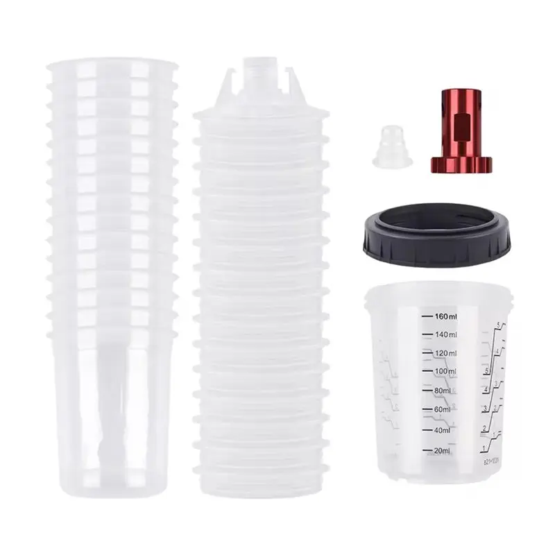 

AT05-Quick Cup H/O Spray Gun Paint Mixing Cup 15Pcs Tank 160ML Disposable Paint Cup With M14 Adapter