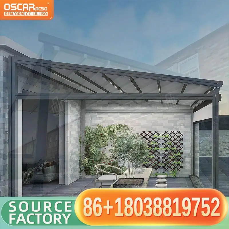 

Motorized Sliding Aluminum Pergola Canopy 3x3M Outdoor Gazebo with LED Remote Powder Coated Frame for Terrace Retractable Canopy