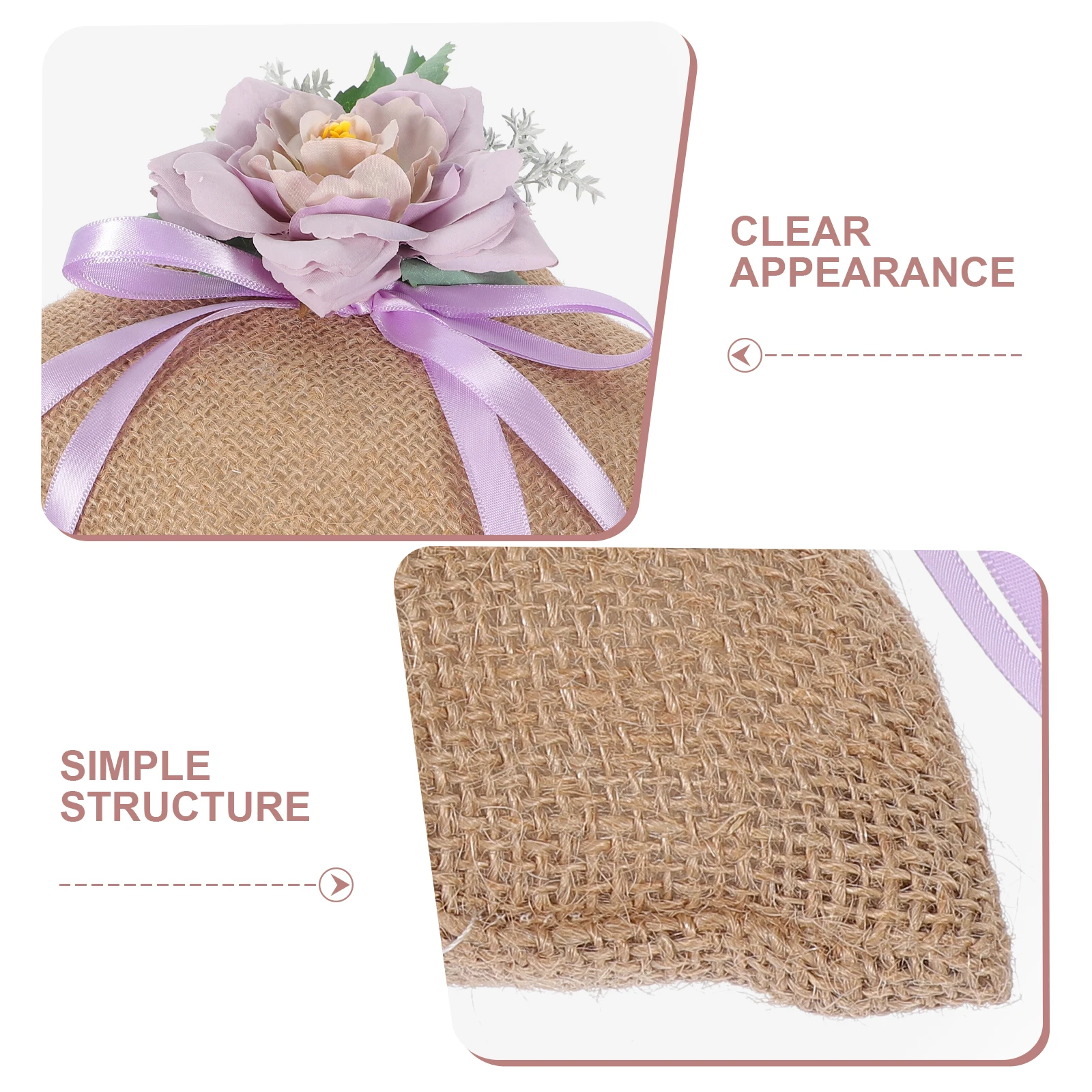 

5989 Lavender Simulated Flower Ring Pillow for Wedding Proposal Engagement Bride Accessories Soft Material Non Fading DIY Party