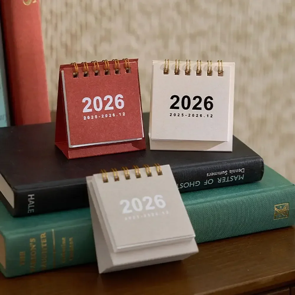 Simple Coil 2026 Desk Calendar Portable Desktop Decoration Mini Calendar Daily Planner Gifts