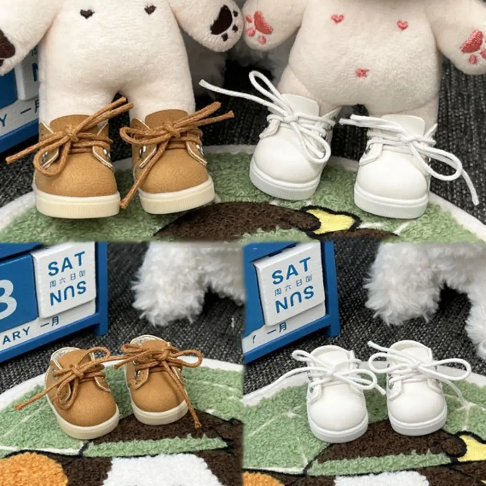 

Sitting Party Doll Mini Leather Shoes Universal Sneakers Cotton Doll Leather Shoes PU 1 Pair Doll Clothes Shoes DIY Doll Toy