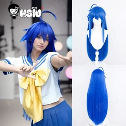 Izumi Konata Cosplay Wig Fiber synthetic wig「HSIU」Mixed Blue Long Wig+Wig cap Anime Lucky Star Izumi Konata Cosplay Wig
