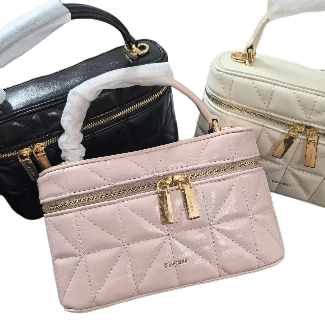 2026 New Pedro Handheld Simple Women's Bag Light Luxury Retro Single Shoulder Cross Small Square Bag