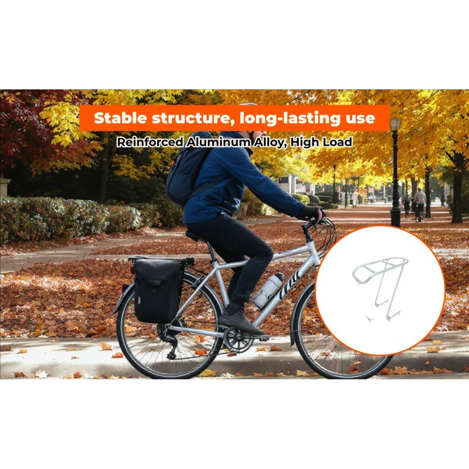 Front Bike Rack Aluminum Alloy Parcel Holder Strong Bicycle Front Cargo Rack for Groceries Delivery