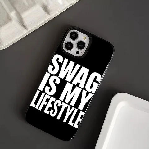 Чехол для телефона с простым текстовым дизайном «Swag is My Lifestyle» для iPhone 17 AIR 16 15 14 13 12 11 PRO MAX X XR XS 7 8 PLUS