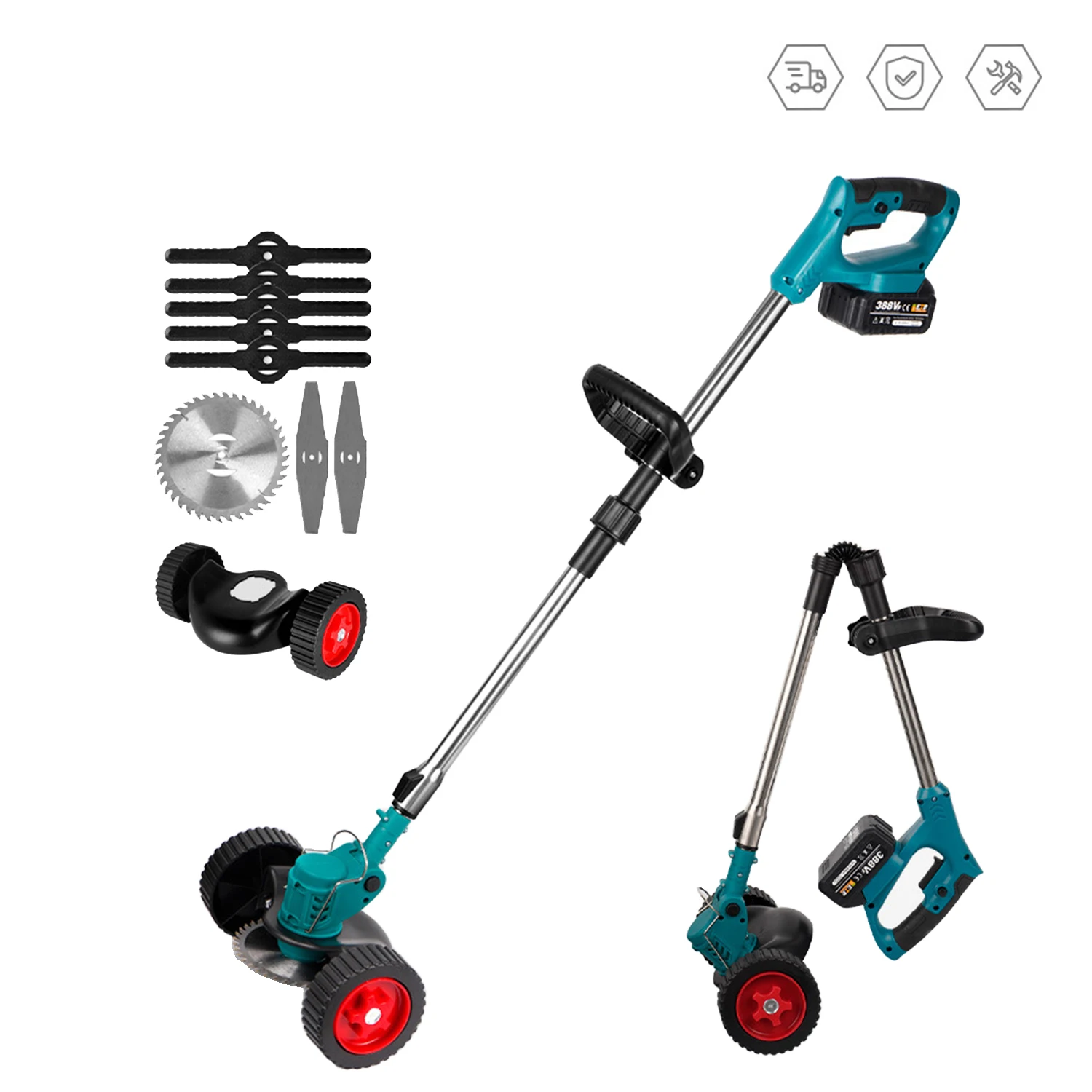 

Cordless Electric Lawn Mower Foldable Adjustable Trimmer Efficient Garden Pruning Cutting Power Tools For Makita 18V Battery