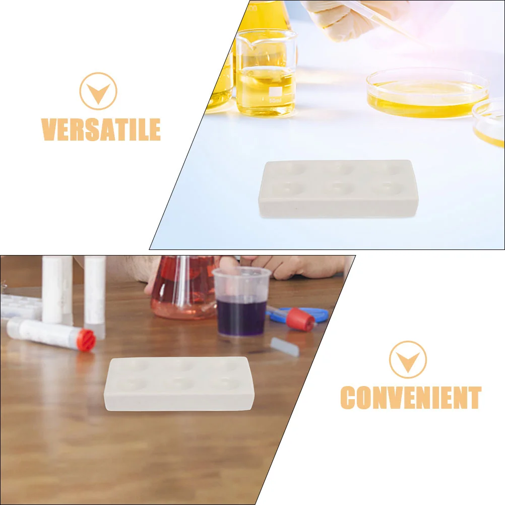 2 Pcs Experiment Board Porcelain Reaction Plate Ceramic Spot for Chemical Testing Laboratory Scientific