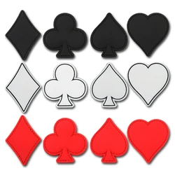Spades Hearts Plum Block Poker 3D PVC Tactical luminous Patch stereoscopic Hook Backing Outdoor Backpack Rubber embroidery Badge